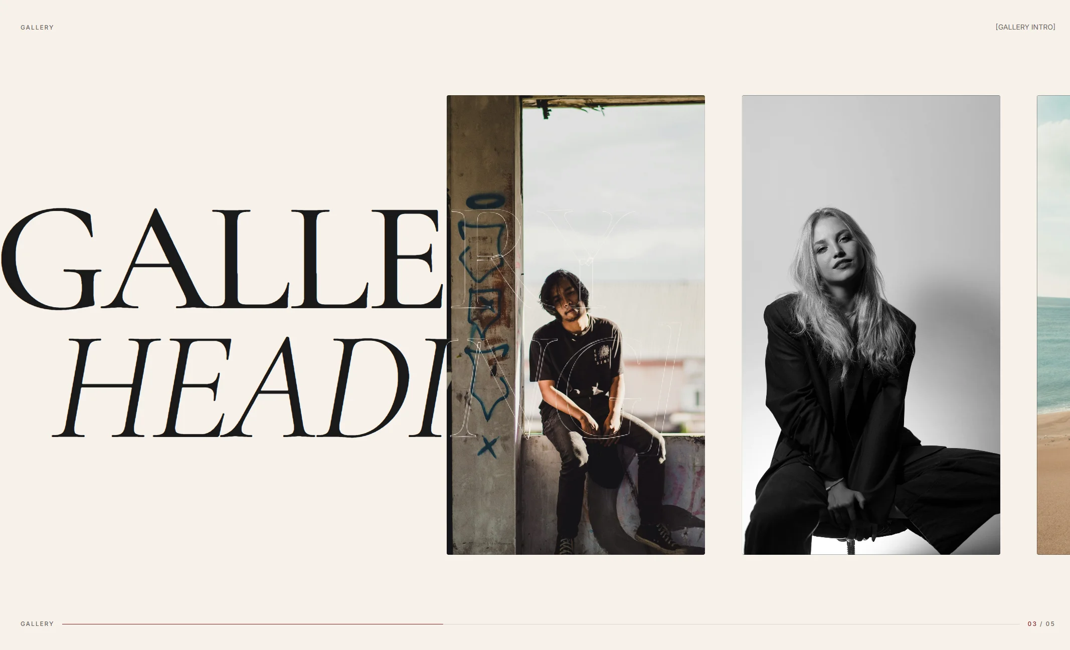 Photography website, screenshot 2